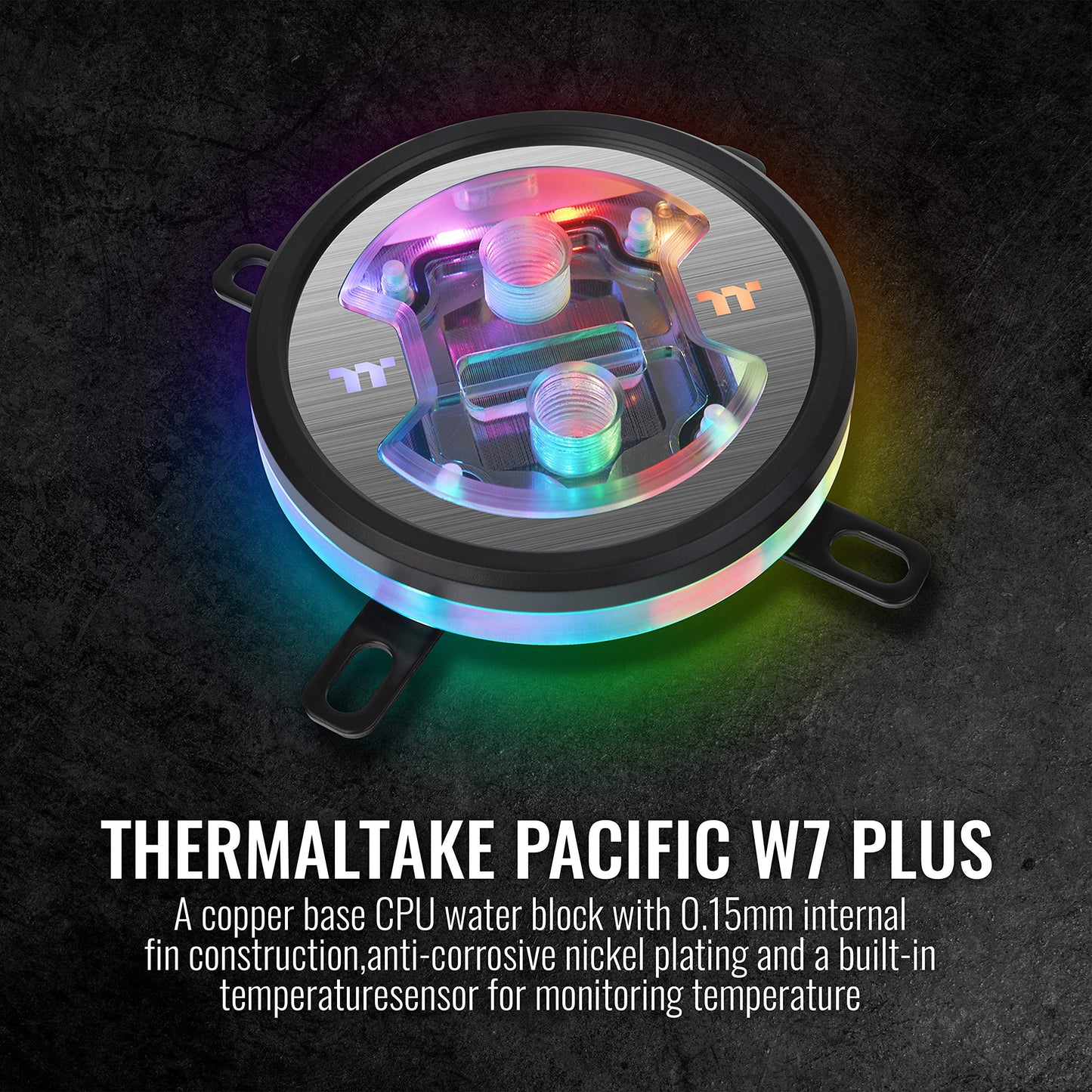 Thermaltake Pacific W7 Plus 16.8 Million RBG Color Software Enabled (TT RGB Plus/Alexa/Razer Chroma) AMD/Intel (LGA 1200) Built-in Temp Sensor CPU