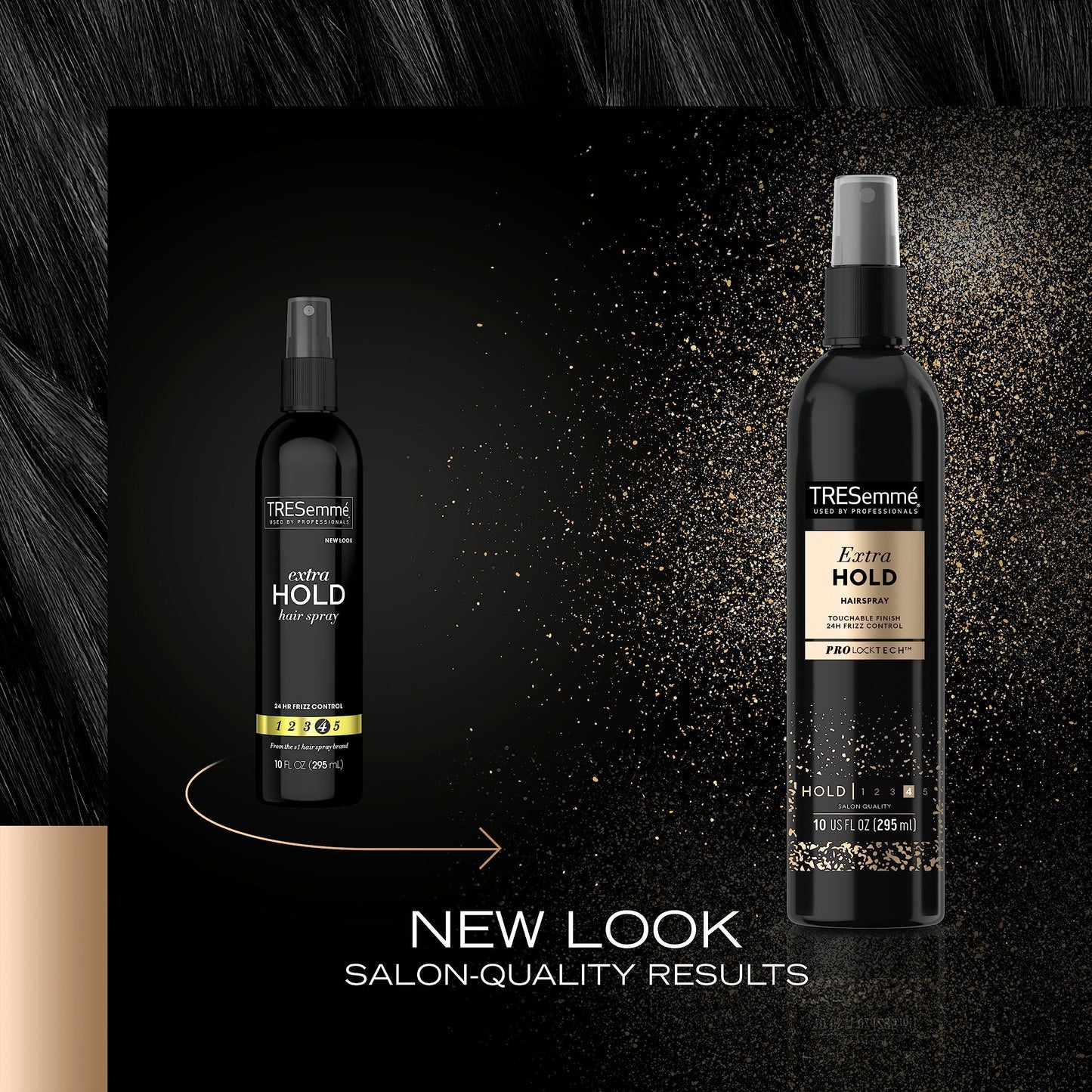 TRESemmé Tres Two Extra Hold Non-Aerosol Hairspray, 10 oz, Extra-Firm Control, Humidity Resistant, Frizz Control, Pack of 4 Pump Bottles