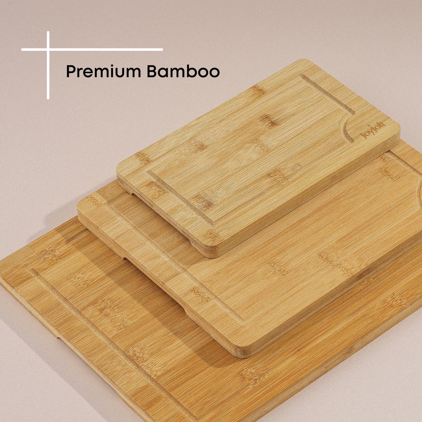 JoyJolt Bamboo Cutting Boards - Large & Small Wooden Board - Serving Cheese, Bread or Chopping Boards. Non-Slip
