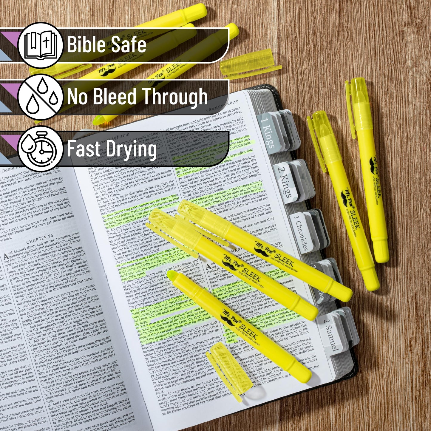 Mr. Pen- Yellow Gel Highlighter, 32 Pack, Bulk Twist-Up | Bible Highlighters No Bleed Through, Fast Drying, Odor-Free Gel Highlighter for Bible Study