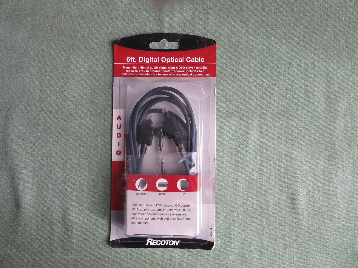 Recoton ADC901 Audio Digital Optical Cable, Toslink to Toslink, (6 feet)