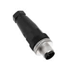 BANNER ENGINEERING BFW-M12M4-6X, Connector, Field Wireable, Str M12 Male 4pos, 22 AWG 4-6 mm Cable Range, 814844