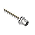 BR-M12F5R9-2, Receptacle, 5pos Female Str M12-Wire Leads, 5x22 PVC 2 m Cable, Rear Mount PG9 w/Locknut, 814640