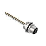 BR-M12F5F9-2, Receptacle, 5pos Female Str M12-wire Leads, 5x22 PVC, 2m Cable, Front Mount PG9 w/Locknut, 814634