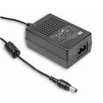 Mean Well GSM25B48-P1J Desktop AC Adapters 25W 48V 0.52A Medi, 2 Pole AC Inlet IEC320-C8, DC Posi Center Barrel Plug 2.1 x 5.5 x 11mm, Input: 80-264