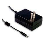 Mean Well GST18U12-P1J Wall Mount AC Adapters 18W 12V 1.5A Level VI 2 Pole AC USA Plug, DC Posi Center Barrel Plug 2.1x5.5x11mm, Input: 85~264 VAC