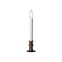 Battery Operated LED Window Candles with Streetside Brightness Dual LED Bulb with Daily Timer and Adjustable Height (Bronze)