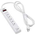 Global Industrial 12" 5+1 Outlet Strip & Surge Protector, 90 Joules, 6-ft Cord, White