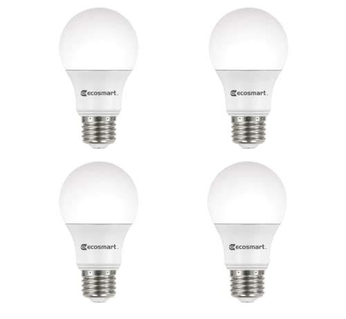 EcoSmart 40-Watt Equivalent A19 Dimmable Energy Star LED Light Bulb Bright White (4-Pack)