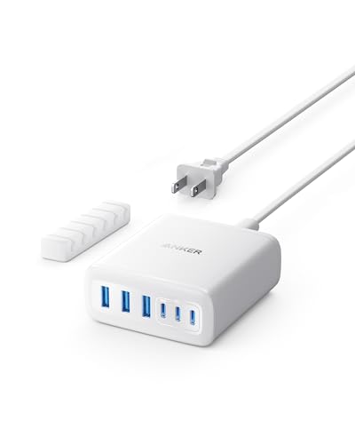 Anker Desktop Charger, Fast Charging USB C Charger with 112W Max 6-Port