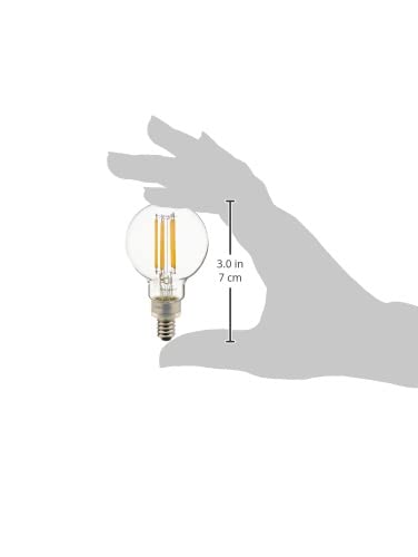 Bulbrite 776873 4 Watt LED G16 Clear Decorative Globe Candelabra (E12) Base, 2700K Light Bulb