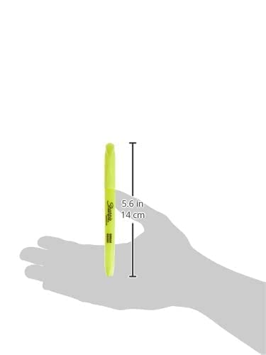 Sharpie Pocket Style Highlighters, Chisel Tip, Fluorescent Yellow, Box of 12