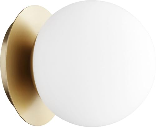 Quorum 339-1-80 Contemporary Modern One Light Wall Mount in Brass - Antique Finish,