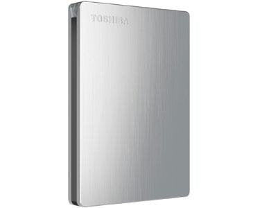 Toshiba Canvio Slim II 1TB Portable External Hard Drive, Silver (HDTD210XS3E1)