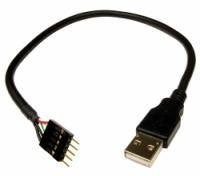 IDC 5 Male (Motherboard Connector, Single Row) to USB 2.0 A Male Adapter Cable