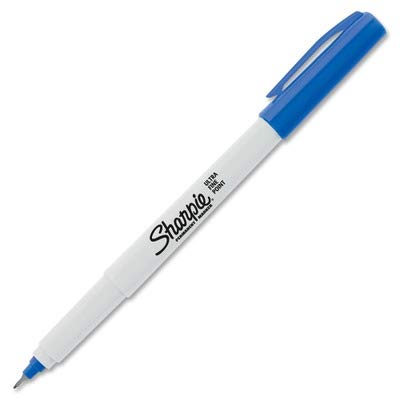Sharpie Permanent Markers, Ultra-Fine Point, Blue, 12 Count - Home, School, Office Supplies
