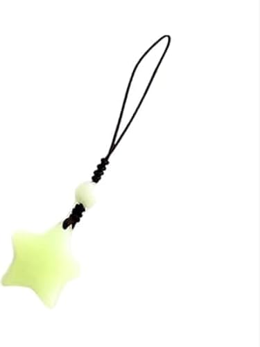 Seadiquiet Glow in Dark Star Pendant Phone Chain Charm, Luminous Star Keychain Hanging Rope Lovely Phone Strap Bag Decor