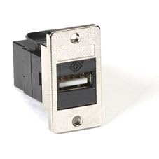 212 Main Panel-Mount USB Coupler Type A-Type B - Black