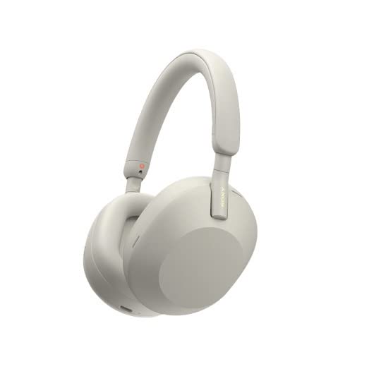 Sony WH-1000XM5 Wireless Noise Canceling Over-Ear Headphones (Silver) with Wireless 10,000mAh Power Bank Bundle (2 Items)