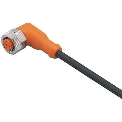 EVC086, Single Ended Cordset, R/A M12 Female 5pos to Pigtail, 4 Wire 15 m, PUR Black, EVC Series