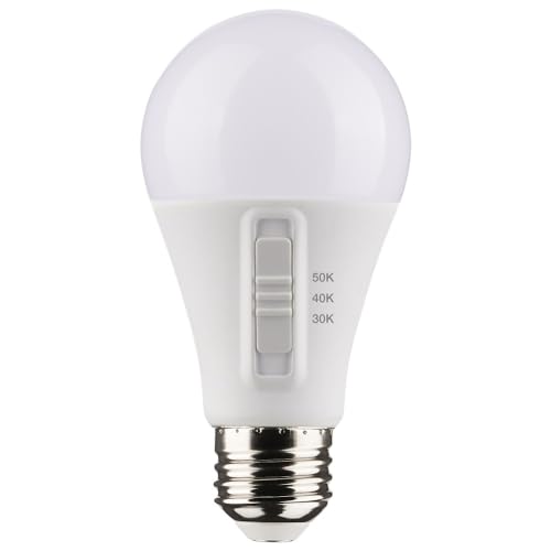 Satco Accessory - 12W A19 CCT Selectable LED Medium Base Replacement Lamp (Pack of 4)-4.59 Inches Length and 2.36 Inches Wide-
