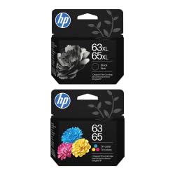 HP 63 CMY/65XL Blk Original Ink Bundle for DeskJet/Envy 2600-5000 Series
