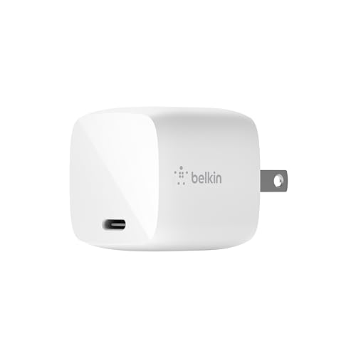 Belkin USB C Charger Block 30W - GaN Power Delivery - Fast Charging USB-C Charger for iPhone 17, Air, Pro, Pro Max, MacBook, iPad, AirPods, Apple
