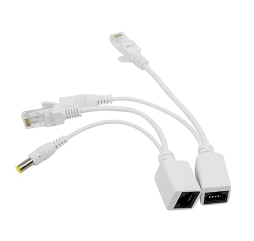 5-Pair Passive PoE Injector & Splitter Kit - 5.5x2.1mm DC Connector, 10/100Mbps, for IP Cameras/WAPs, 30M Transmission