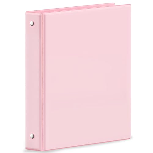 SUNEE 3 Ring Binder 1 Inch Pink 1 Pack, Holds 175 Sheets of Letter Paper, Clear View 1" Three Ring PVC-Free (Fit 8.5x11 Inches) for School or Office