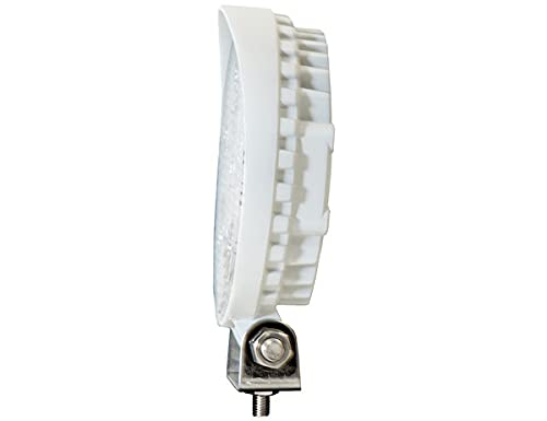 Buyers Products 1493215 12V LED Flood Work Light, 4.5" Round - 1350 Lumen LED Flood Light with White Housing, 6 LEDs, IP67 Waterproof Offroad Work