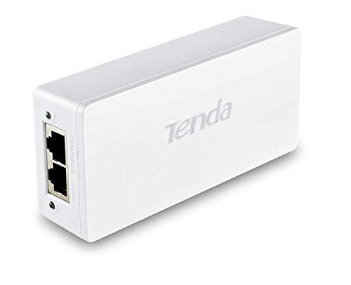 Tenda PoE Injector 48V, IEEE802.3at Gigabit PoE Injector up to 30W, Compatible with IEEE 802.3af, RJ45 Port, Passive PoE 10 / 100Mbps, Distance Up