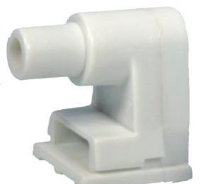 Morris 45232 Single Pin Fluorescent Lamp Holder Plunger, White