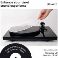 Hudson Hi-Fi Acrylic Turntable Mat - 11.75” Anti-Static Turntable Slipmat with Label Recess - 1/8” Thick Acrylic Platter Mat for Vinyl LP Record