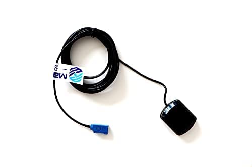 Maswell GPS Active Waterproof Antenna Fakra Rectangular Shape Magnet Mount 9.8 Feet Lead Fakra Type C Blue Connector Compatible with BMW Benz Car Audi