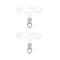 project-cb Phone Tether Tab 2 Pack,Universal Phone Lanyard Patch without Adhesive,Phone Strap Replacement Part for Cell Phone (Clear-Silver)