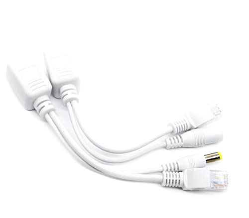 5-Pair Passive PoE Injector & Splitter Kit - 5.5x2.1mm DC Connector, 10/100Mbps, for IP Cameras/WAPs, 30M Transmission
