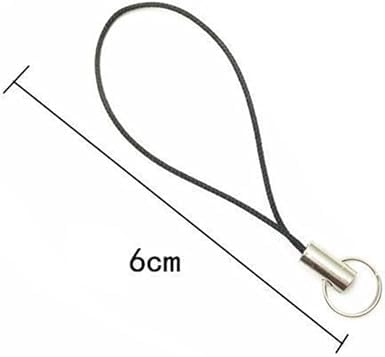 10 Pieces Black Lanyard Phone Ring Strap For Mobile Lariat Lanyard Cell Phone Split Ring Strap Sliver Tone Split Ring Cellphone Strap Charm Cords
