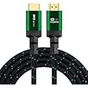 Ritz Gear 4K HDMI 2.0 Cable 8 ft. [3 Pack] 18 Gbps Ultra High Speed Braided Nylon Cord & Gold Connectors - 4K@60Hz/UHD/3D/2160p/1080p/ARC & Ethernet.