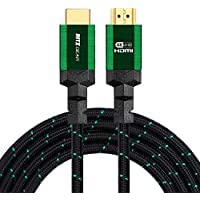 Ritz Gear 4K HDMI 2.0 Cable 8 ft. [3 Pack] 18 Gbps Ultra High Speed Braided Nylon Cord & Gold Connectors - 4K@60Hz/UHD/3D/2160p/1080p/ARC & Ethernet.