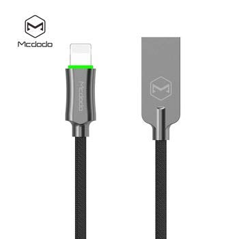 mcdodo Smart LED 4FT/1.2M Auto Disconnect Nylon Braided Sync Charge USB Data Cable Compatible Phone 14/13 Pro Max/12/11/XS Max/XS/8/7/7, 6/6, 6s/6s…