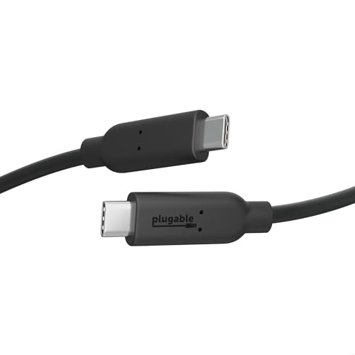 Plugable 10Gbps USB C to USB C Cable, 3.3 feet (1 Meter), 5A, USB-IF Certified, USB 3.1 Gen 2 Type-C - Driverless