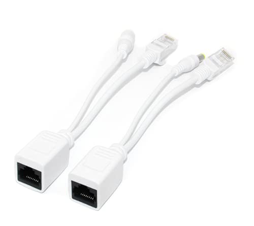 5-Pair Passive PoE Injector & Splitter Kit - 5.5x2.1mm DC Connector, 10/100Mbps, for IP Cameras/WAPs, 30M Transmission