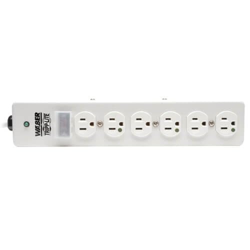 Tripp Lite 6 Outlet Hospital-Grade Surge Protector Power Strip, 15 Foot / 4.57 Meter Cord, Metal Housing, UL 1363, Not for Patient-Care Rooms