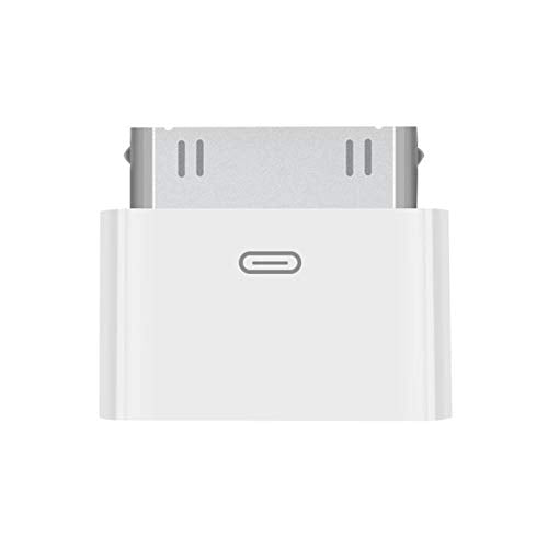 Lightning to 30 Pin Adapter - 8 Pin Female to 30 Pin Male Charging Sync Connector for Select iPhone, iPad and iPod Models (White)