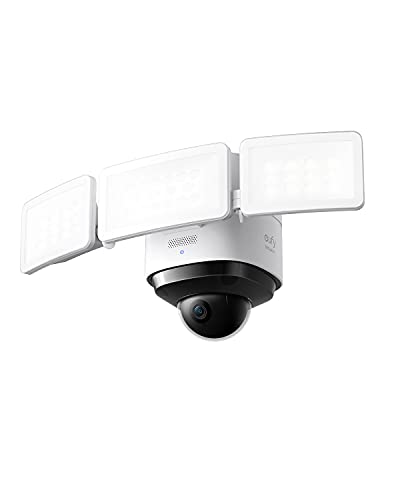 eufy Security Floodlight Cam S330, 360-Degree Pan & Tilt Coverage, 2K Full HD, 3,000 Lumens, Smart Lighting, Weatherproof, On-Device AI Subject Lock