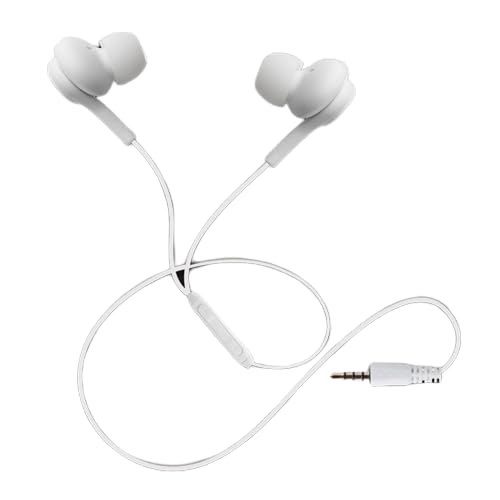 The Voice Wired Stereo Earbuds with Microphone, Ergonomic Comfort Design with Braided 4-Foot Cable (White)