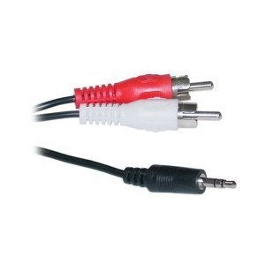 3.5 MM Stereo Male to Two RCA Male Cable 50 ft - 22 AWG