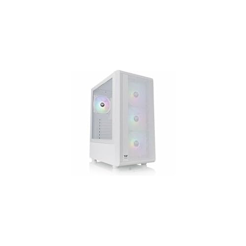 S200 Plus TG ARGB Snow Mid Tower Computer Chassis; 4 x 120mm ARGB Fans Pre-Installed; Mesh Front Panel; TG Side Window; CA-1X2-00M6WN-01; 3 Year