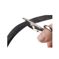 Techflex 1 Inch Flexo Clean Cut Braided Cable Sleeve - Black - 25 Feet
