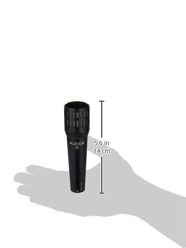 AUDIX i5 Dynamic Instrument Microphone: Pro Snare Mic/Guitar Amp Microphone - Black